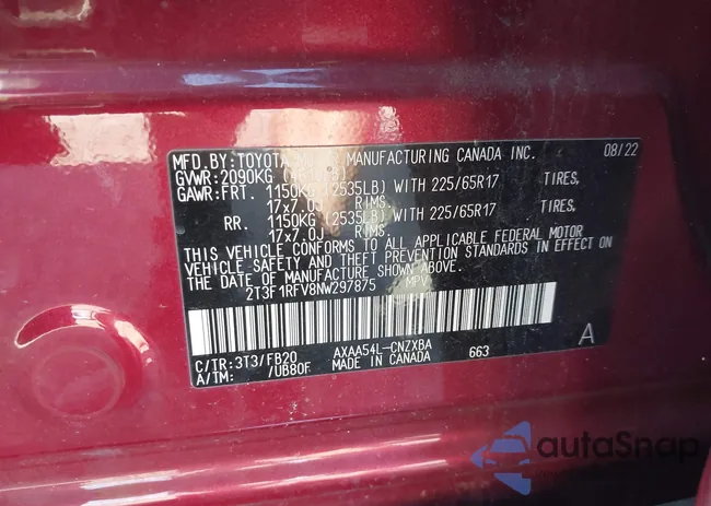 2T3F1RFV8NW297875: 42938820