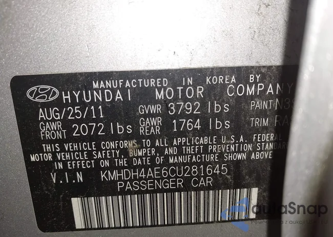 KMHDH4AE6CU281645: 42938842