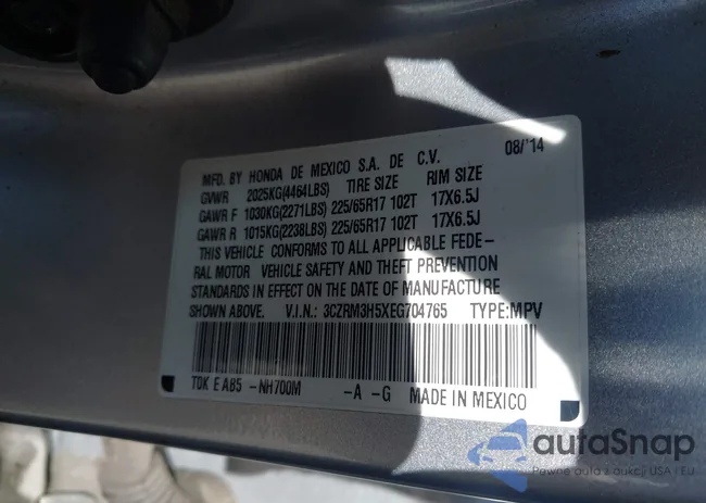 3CZRM3H5XEG704765: 42938870