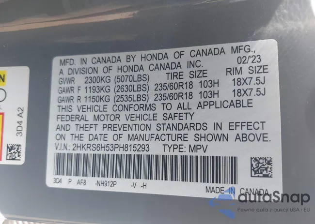 2HKRS6H53PH815293: 42938956