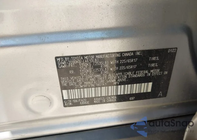 2T3W1RFV1NC180141: 42939121