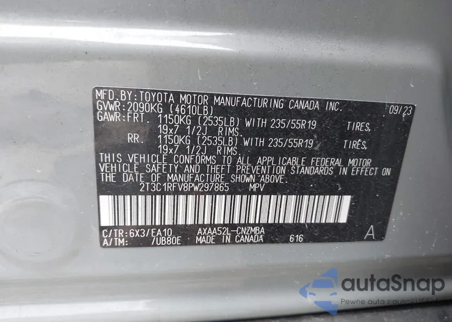 2T3C1RFV8PW297865: 42939132