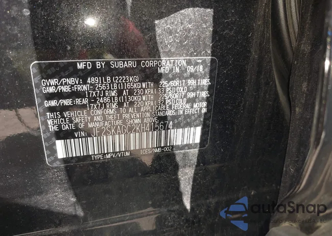 JF2SKAGC2KH415674: 42938233