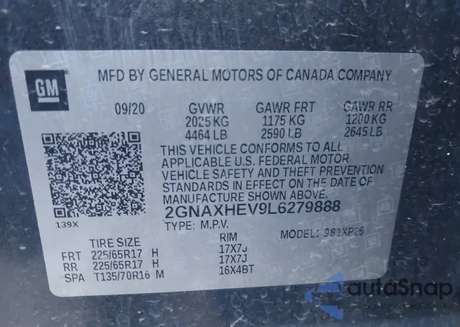 2GNAXHEV9L6279888: 42938363