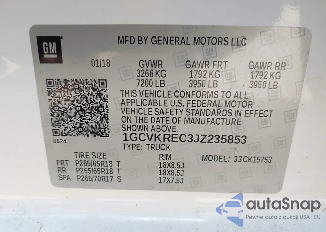 1GCVKREC3JZ235853: 42939670