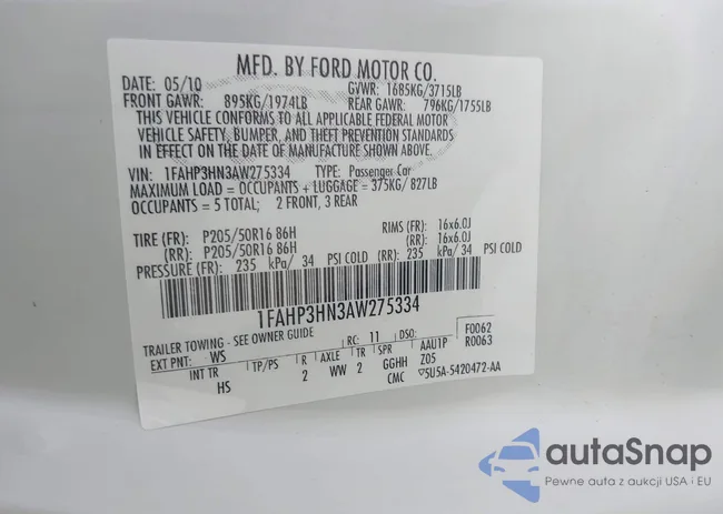 1FAHP3HN3AW275334: 42939846