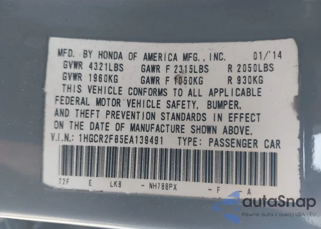 1HGCR2F85EA139491: 42939860