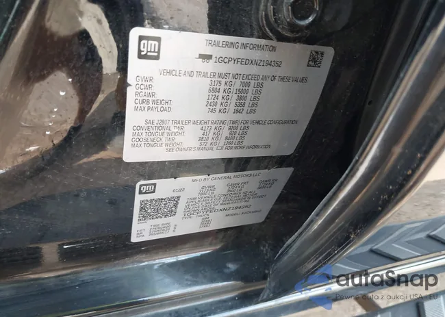 1GCPYFEDXNZ194352: 42939872