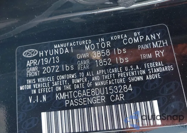 KMHTC6AE8DU153284: 42939906