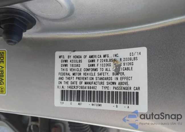 1HGCR2F36EA188462: 42940008