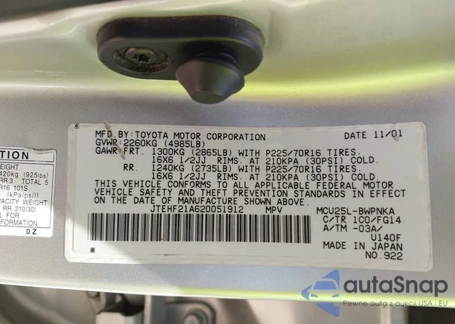 JTEHF21A620051912: 42939262