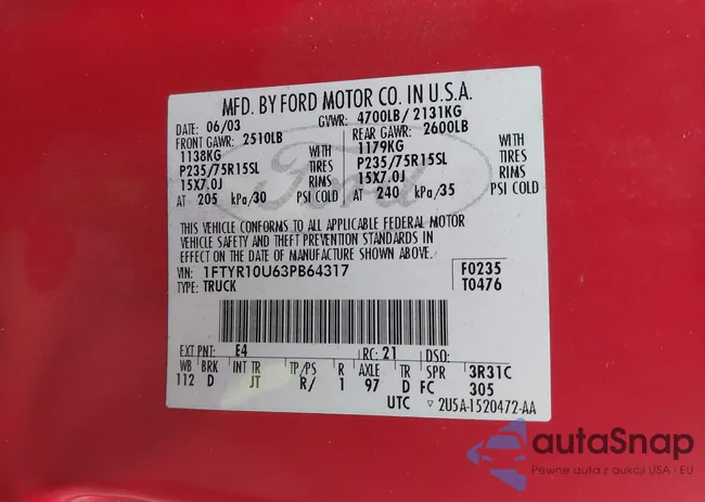 1FTYR10U63PB64317: 42940664