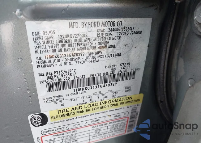 1FMDK03135GA70229: 42941153