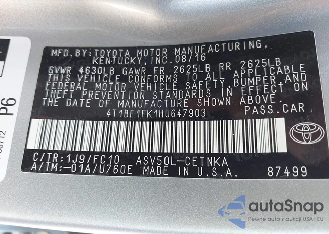 4T1BF1FK1HU647903: 42941646