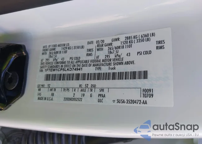 1FTEW1CP5LKD74941: 42941658