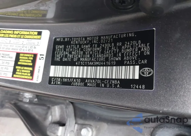 4T1C11AK9MU441619: 42941684