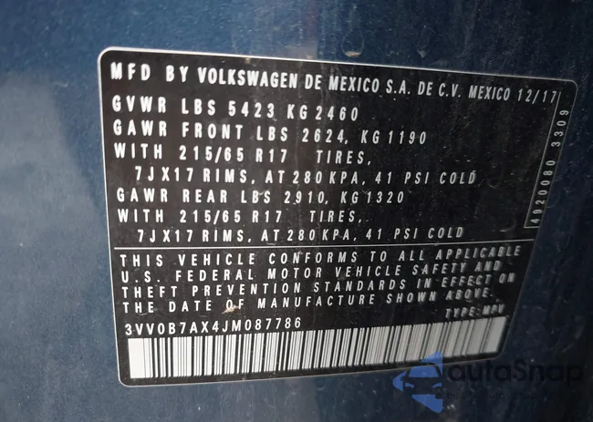 3VV0B7AX4JM087786: 42941983