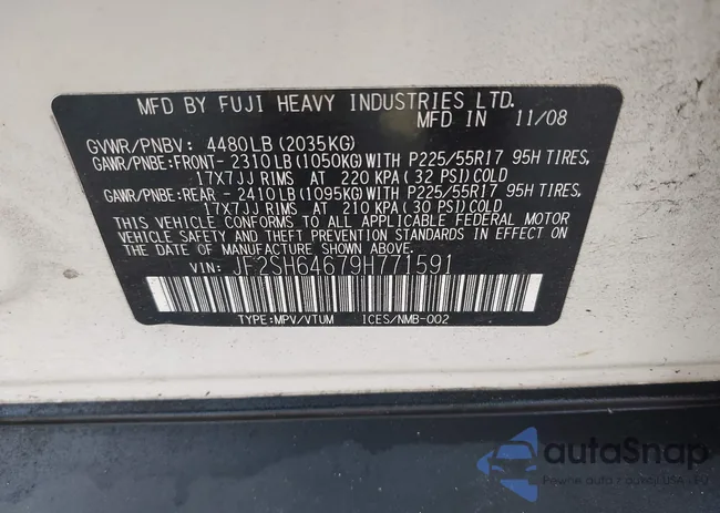 JF2SH64679H771591: 42941995