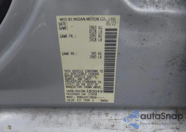 1N4BL4DV2NN380049: 42942164