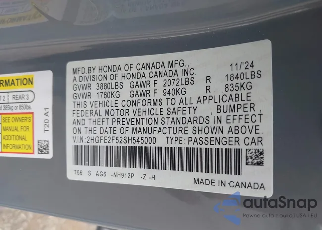 2HGFE2F52SH545000: 42941308