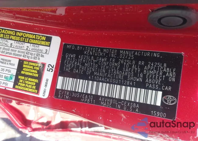 4T1DAACK0SU112841: 42941336