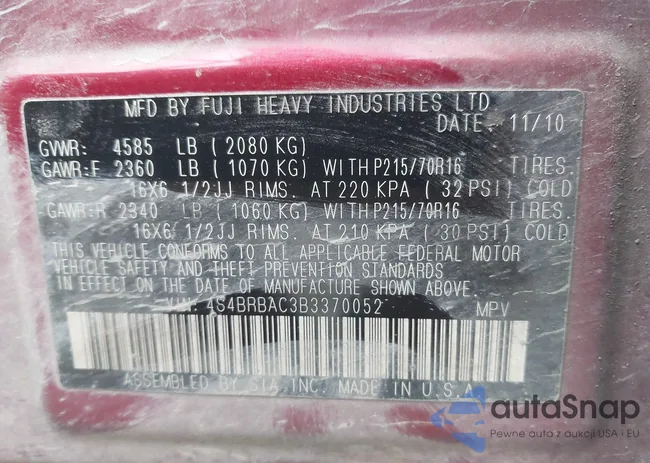 4S4BRBAC3B3370052: 42941360