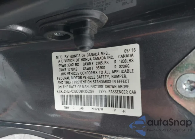 2HGFC3B30GH355297: 42941557