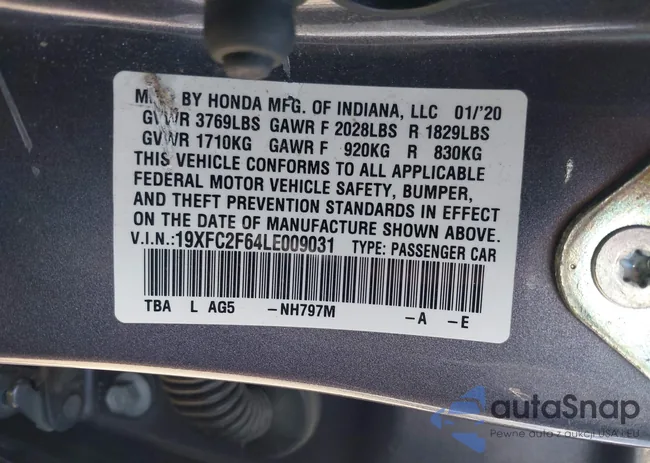 19XFC2F64LE009031: 42942848