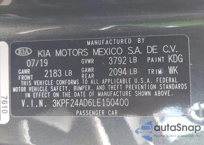 3KPF24AD6LE150400: 42943030