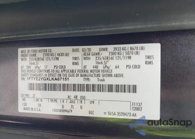 1FTYE2YGXLKA67151: 42943157