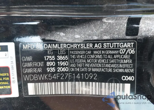 WDBWK54F27F141092: 42943217