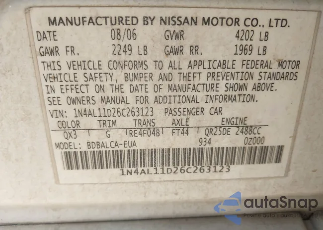 1N4AL11D26C263123: 42942521