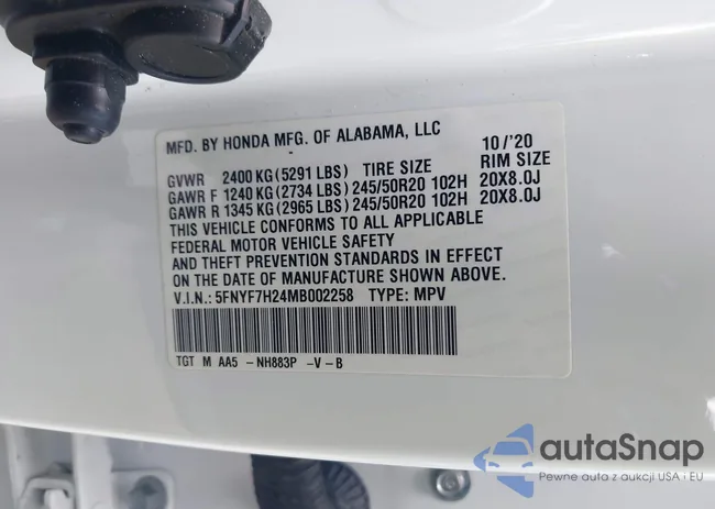 5FNYF7H24MB002258: 42942556