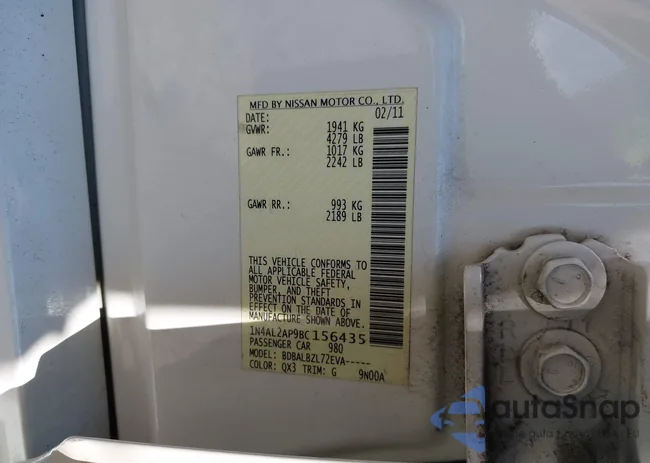 1N4AL2AP9BC156435: 42942594