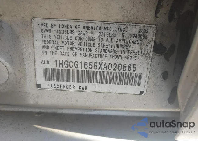 1HGCG1658XA020665: 42943914