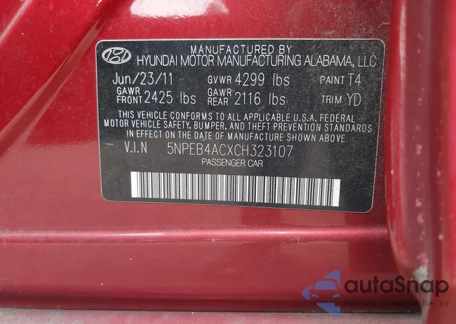 5NPEB4ACXCH323107: 42943990