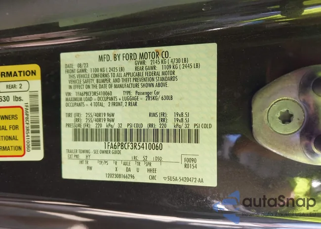 1FA6P8CF3R5410060: 42943434