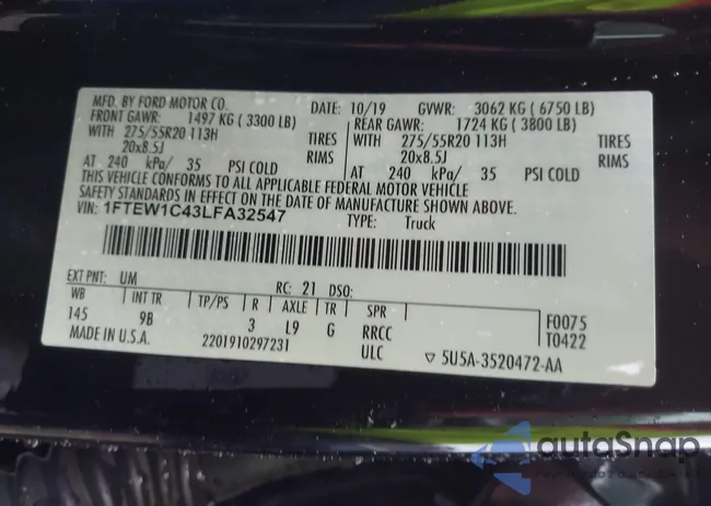 1FTEW1C43LFA32547: 42943446