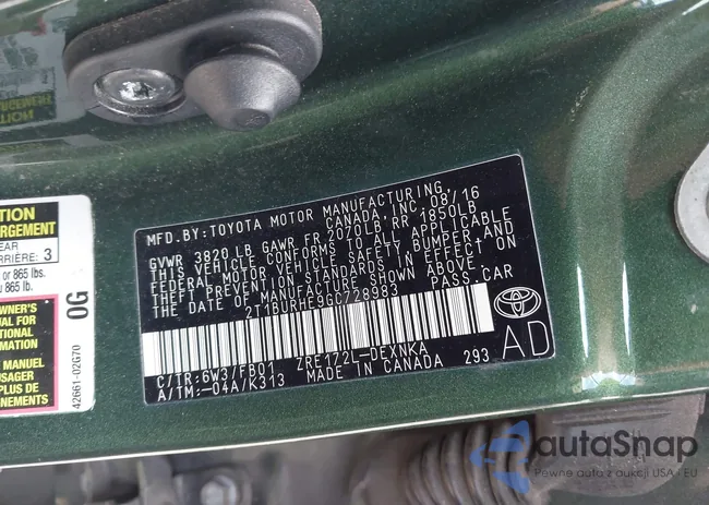 2T1BURHE9GC728983: 42943490