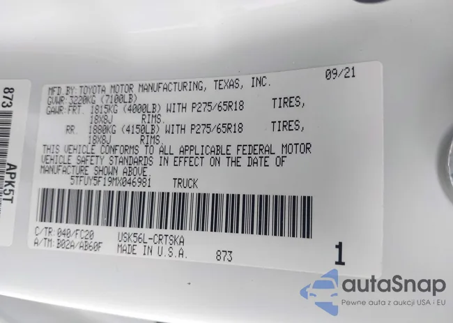 5TFUY5F19MX046981: 42943578