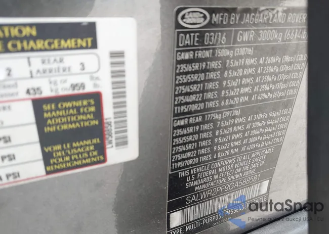 SALWR2PF9GA588581: 42945709