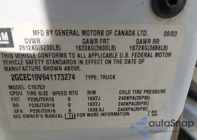 2GCEC19V641173274: 42945778