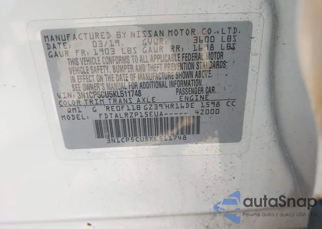 3N1CP5CU5KL511748: 42945942