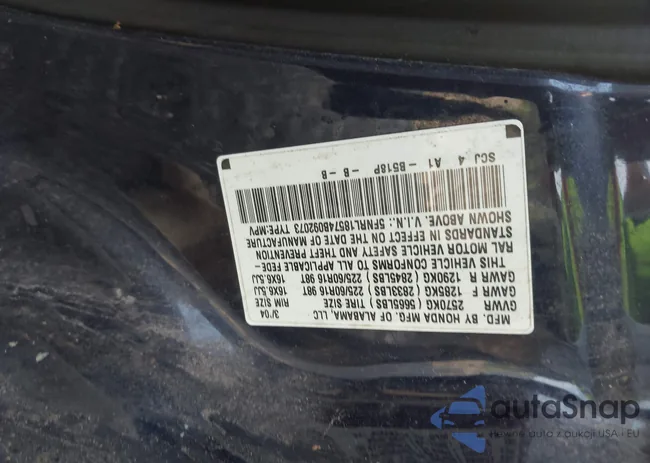 5FNRL18574B092073: 42946109