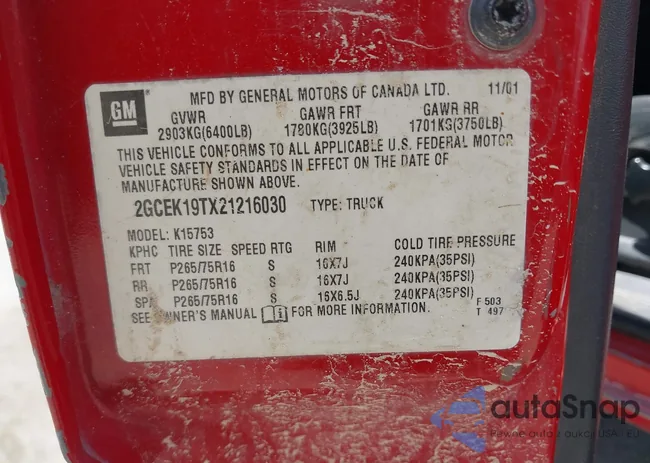 2GCEK19TX21216030: 42946798