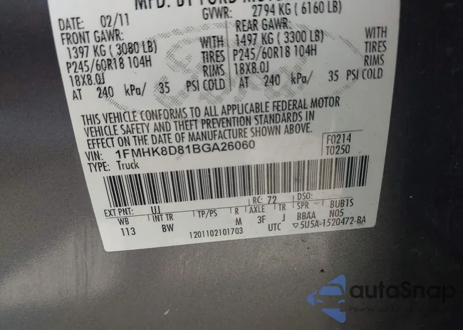 1FMHK8D81BGA26060: 42946966