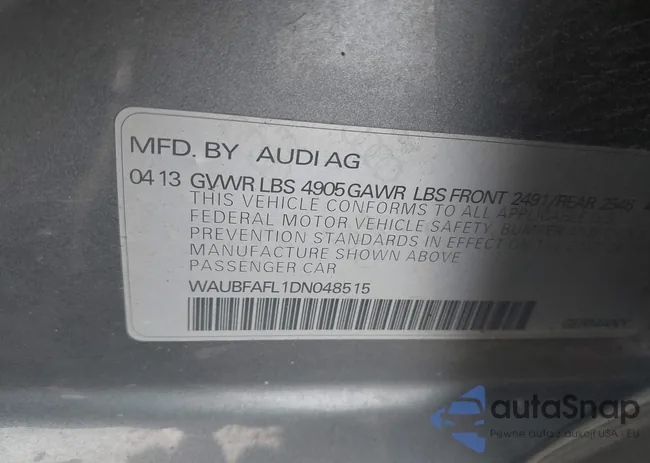 WAUBFAFL1DN048515: 42946306