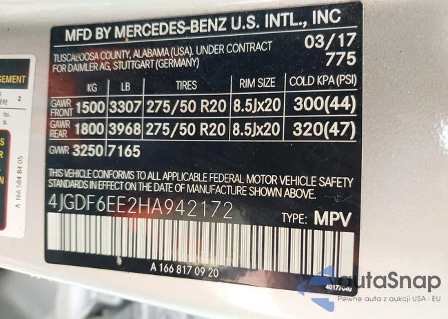 4JGDF6EE2HA942172: 42946333