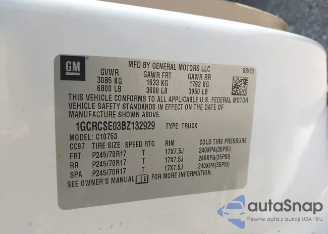 1GCRCSE03BZ132929: 42946335