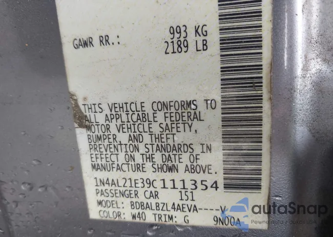 1N4AL21E39C111354: 42947713